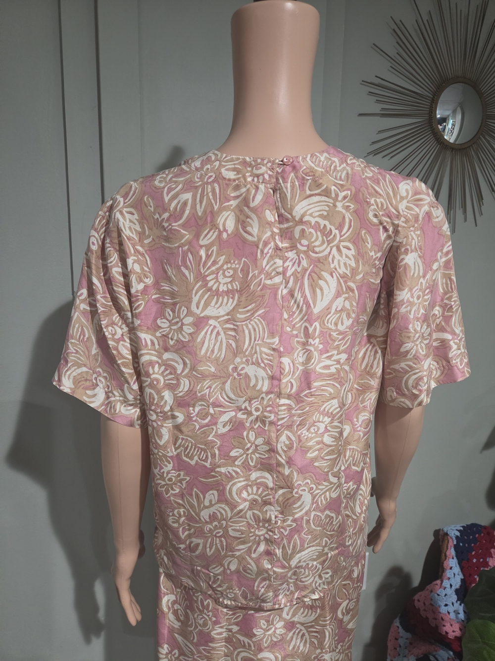 Vintage S.L.B. Sunny Leigh 100% Silk Floral Top Skirt 2 Piece Set S - Picture 12 of 16